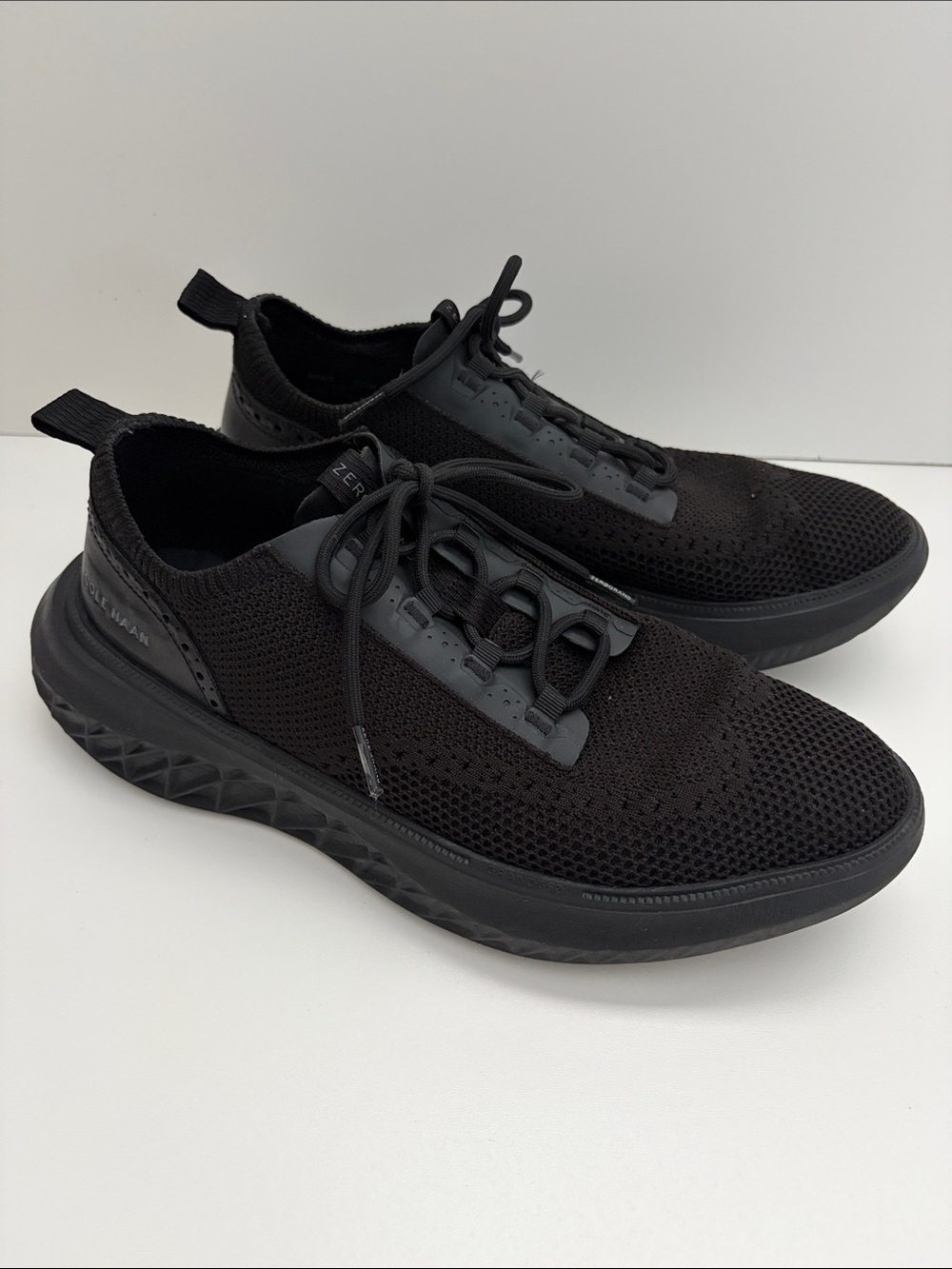 Cole Haan Black Zerogrand Work From Anywhere Knit Oxford Sneakers SIZE 9.5